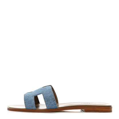 Hermes Denim Canvas Oran Sandals 40.5 Bleu Clair 1 of 11