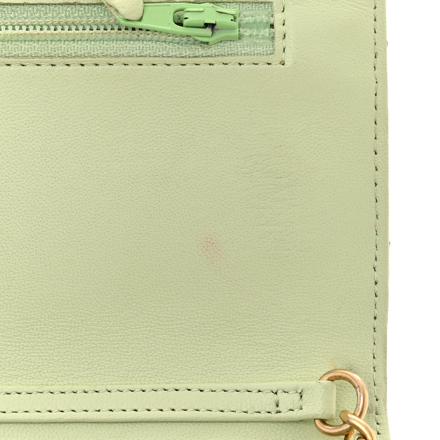 Chanel Lambskin Quilted CC Pearl Crush Wallet on Chain WOC Light Green 17 of 23