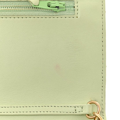 Chanel Lambskin Quilted CC Pearl Crush Wallet on Chain WOC Light Green 17 of 23