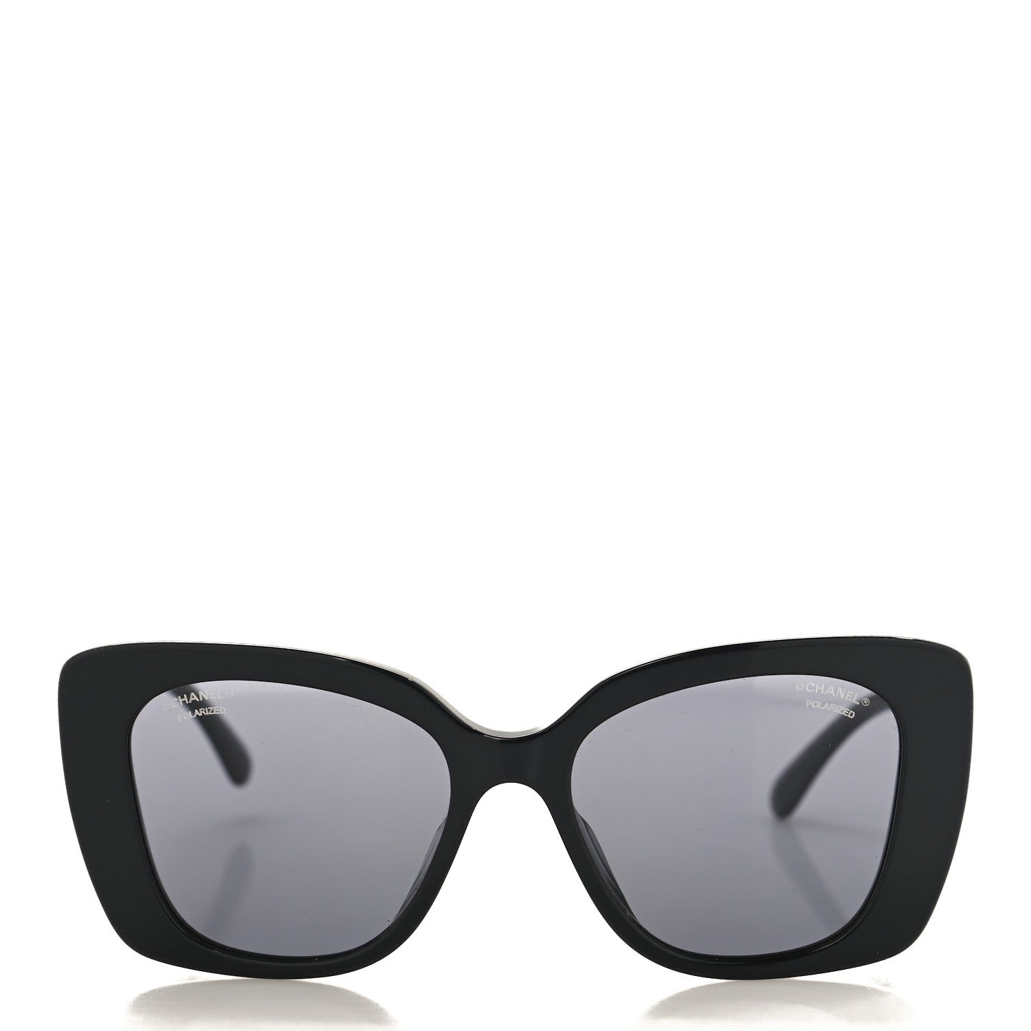 Chanel Acetate Strass Polarized Square Sunglasses 5422-B Black 2 of 7