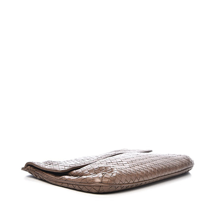 Bottega Veneta Nappa Intrecciato Flap Clutch Brown Taupe 4 of 8