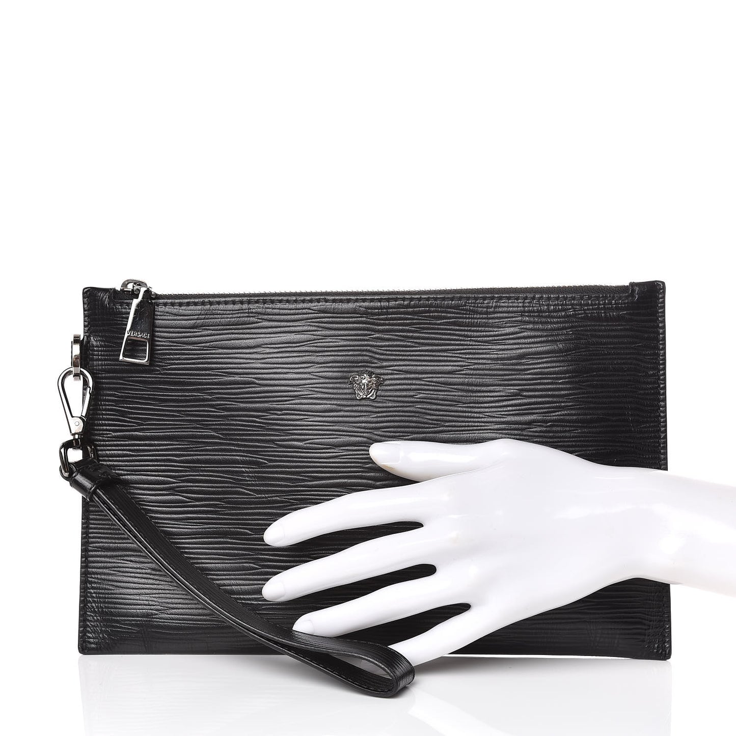 Calfskin Medusa Head Pochette Black