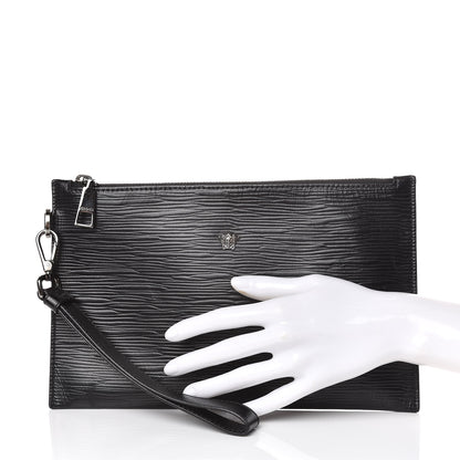 Versace Calfskin Medusa Head Pochette Black 2 of 9