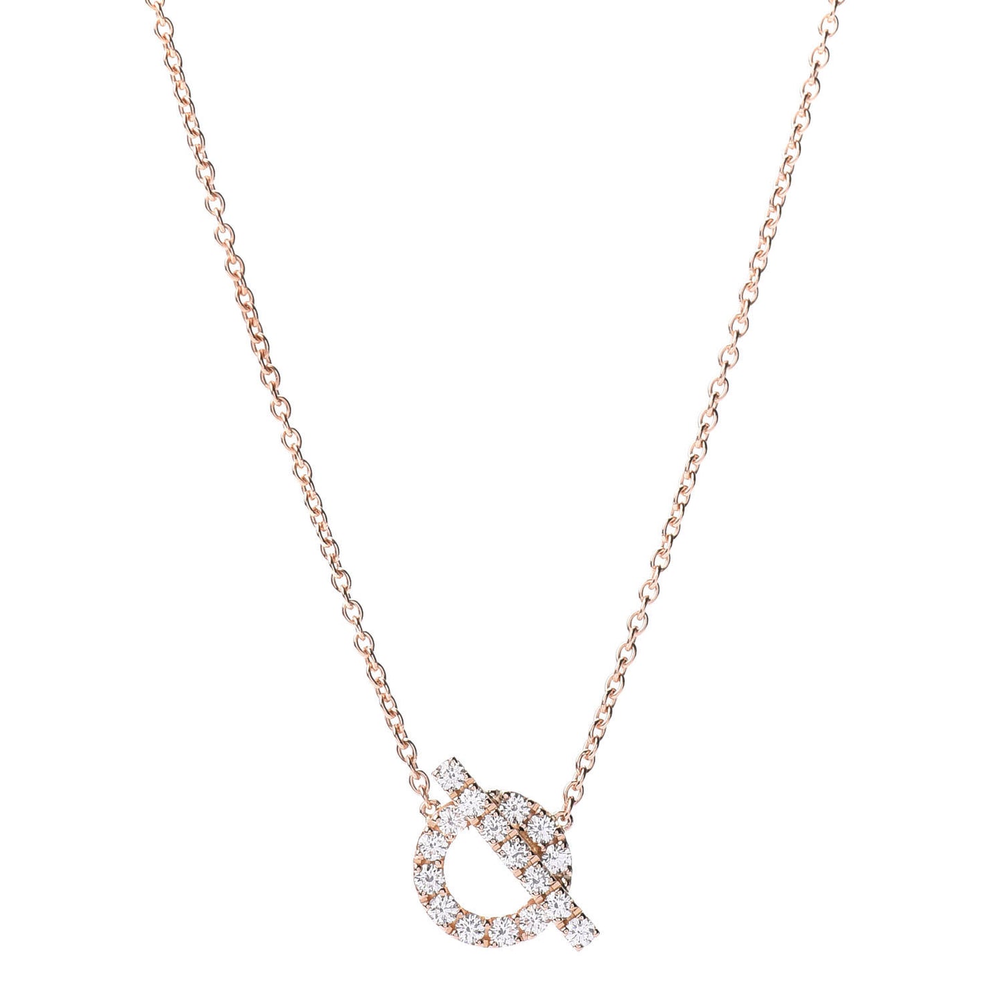 18K Rose Gold Diamond Finesse Pendant Necklace