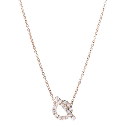 Hermes 18K Rose Gold Diamond Finesse Pendant Necklace 1 of 4