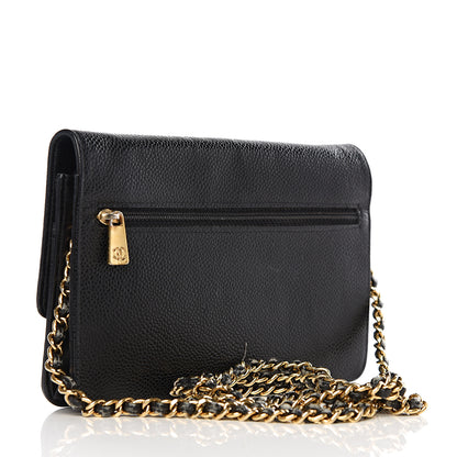 Chanel Caviar Timeless CC Wallet On Chain WOC Black 2 of 17