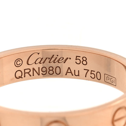 Cartier 18K Pink Gold Diamond 4mm LOVE Wedding Band Ring 58 8.25 4 of 4