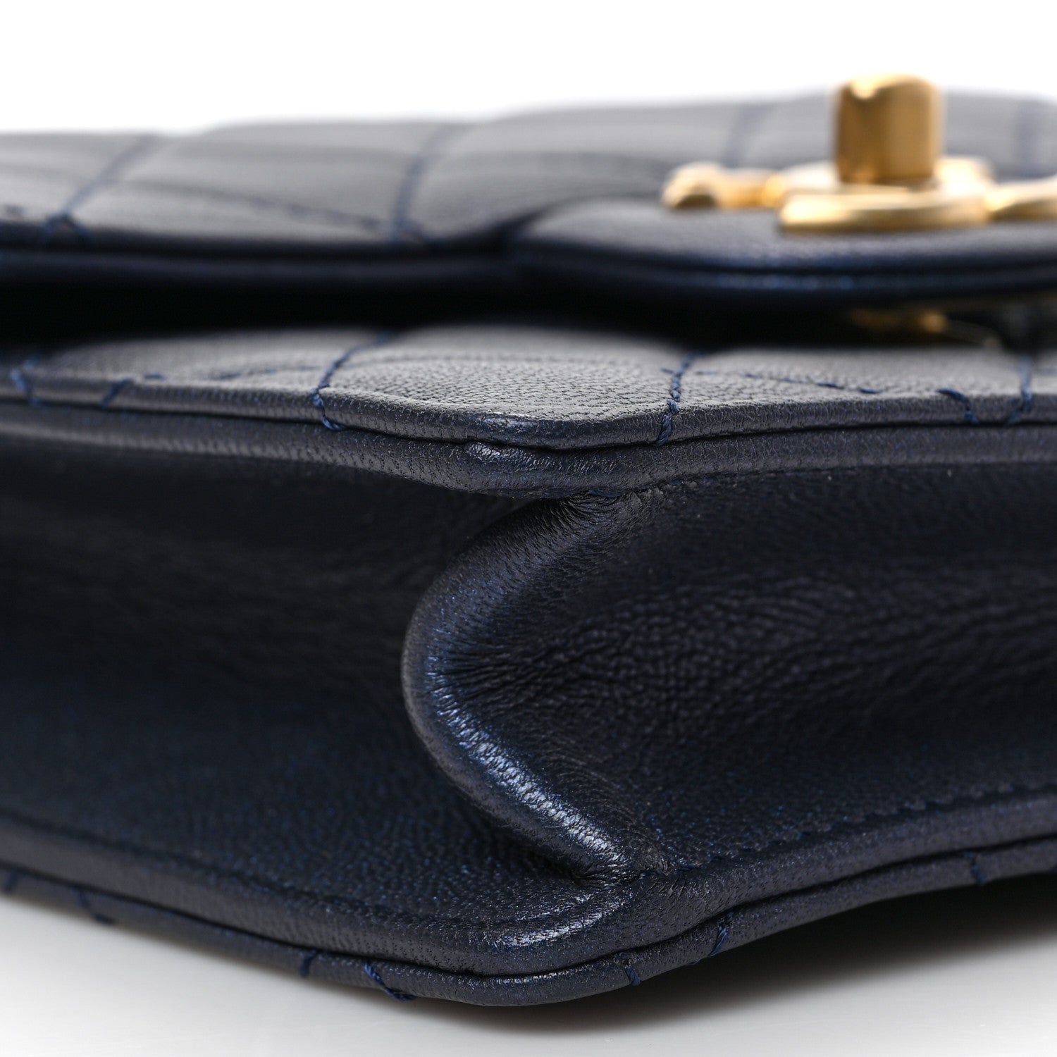 Chanel Iridescent Lambskin Quilted Chic Pearls Flap Navy Blue 8 of 9