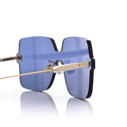 Christian Dior Mirrored Square Sunglasses Blue Gold 5 of 10