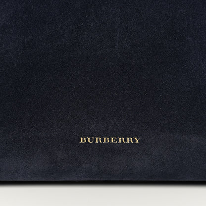 Burberry Suede House Check Medium Banner Tote Ink Blue 10 of 10