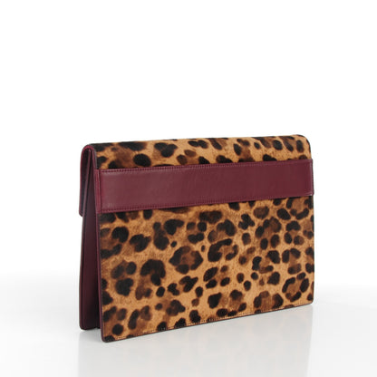 Alexander McQueen Pony Hair Leopard Print Clutch Bordeaux 3 of 6