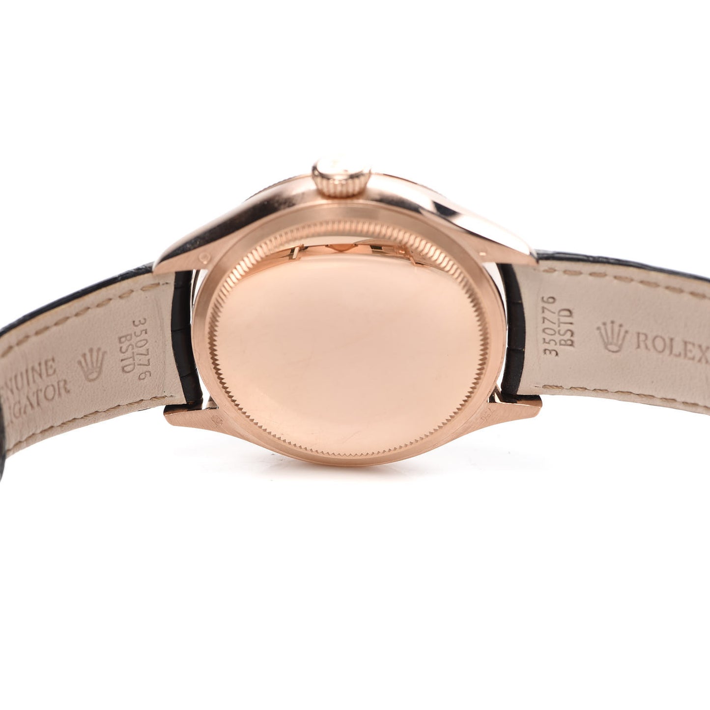 18K Everose Gold Alligator 39mm Cellini Moonphase Watch White 50535