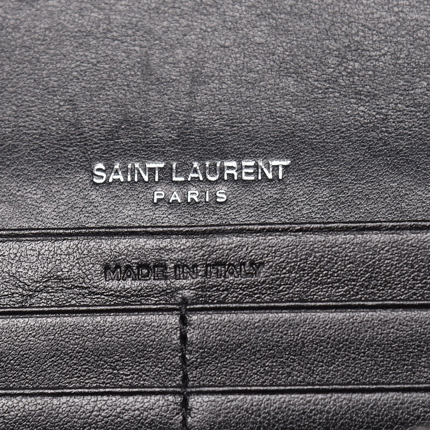 Calfskin Crocodile Embossed Classic Monogram Cassandre Wallet Black