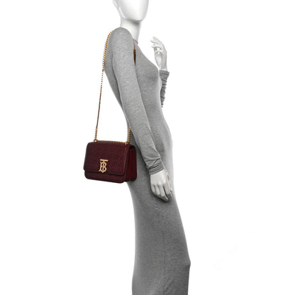 Burberry Calfskin Monogram Embossed Small TB Chain Bag Oxblood 2 of 9
