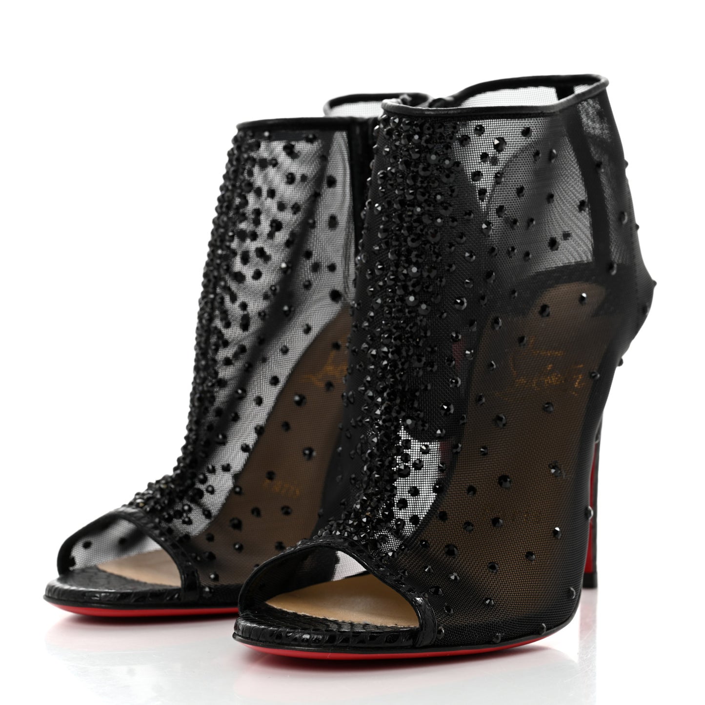Calfskin Jurassic Rete Strass Illimiboot 100 Booties 36 Black