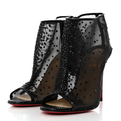 Christian Louboutin Calfskin Jurassic Rete Strass Illimiboot 100 Booties 36 Black 3 of 8