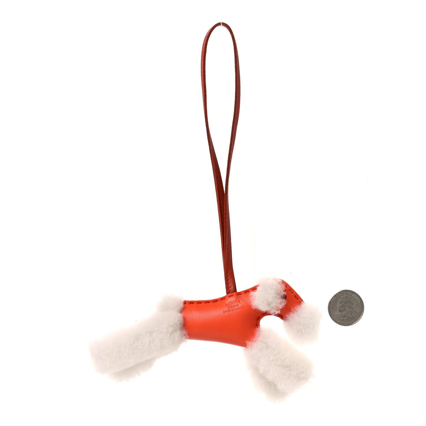 Milo Lambskin Shearling Budy Charm Orange Poppy