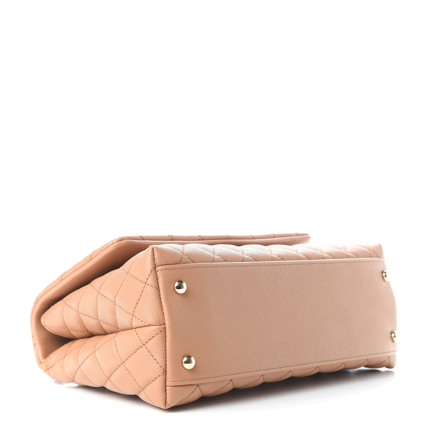 Chanel Caviar Quilted Lizard Embossed Small Coco Handle Flap Brown 4 of 9