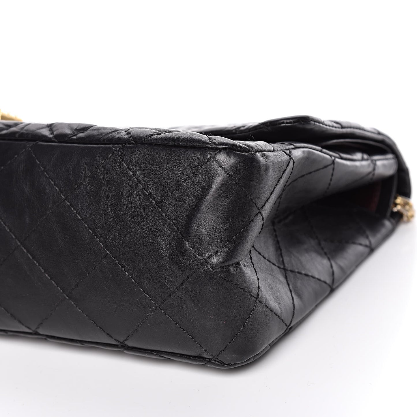 Aged Calfskin Quilted 2.55 Reissue 227 Flap Black
