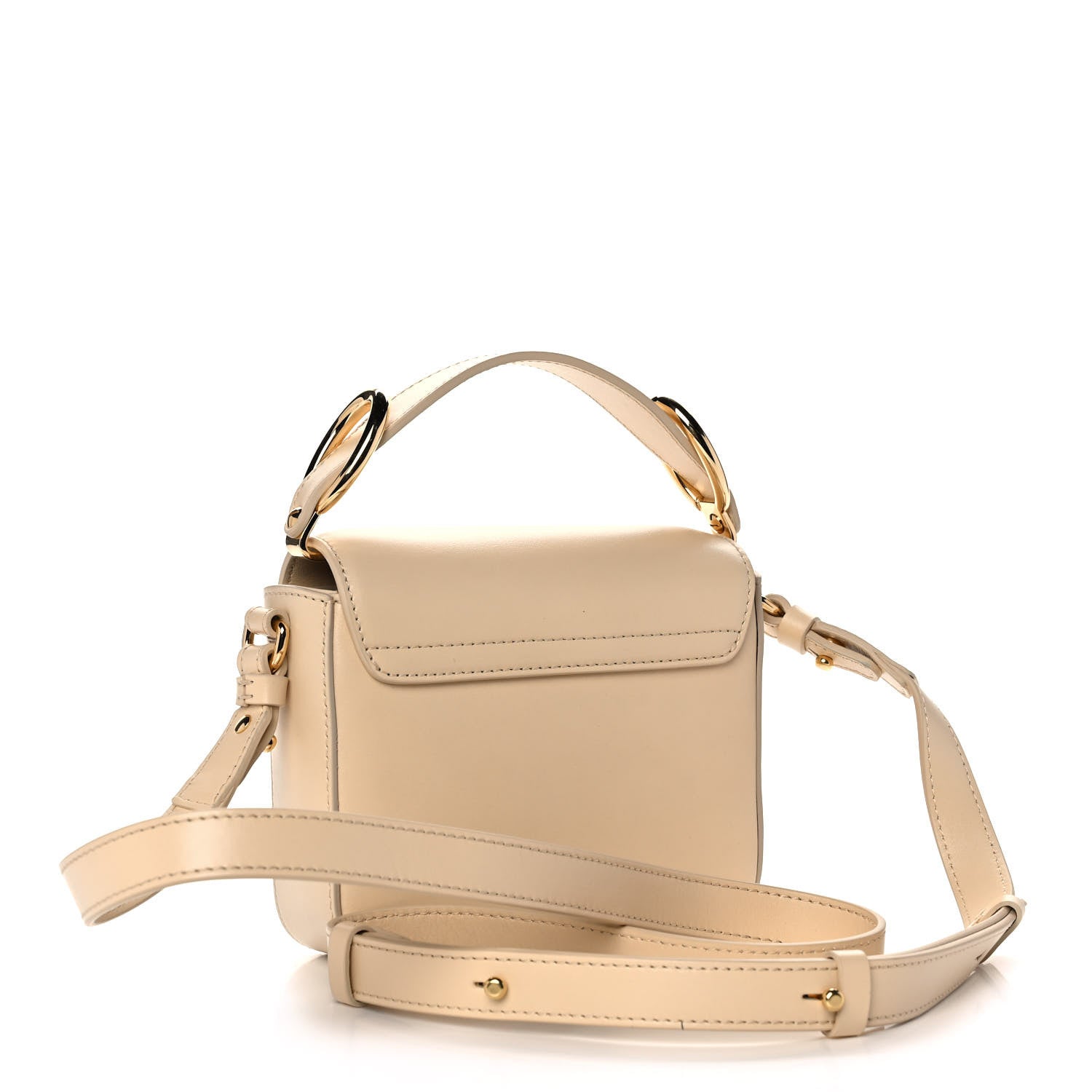 Chloe Shiny Calfskin Suede Mini C Double Carry Blondie Beige 3 of 14