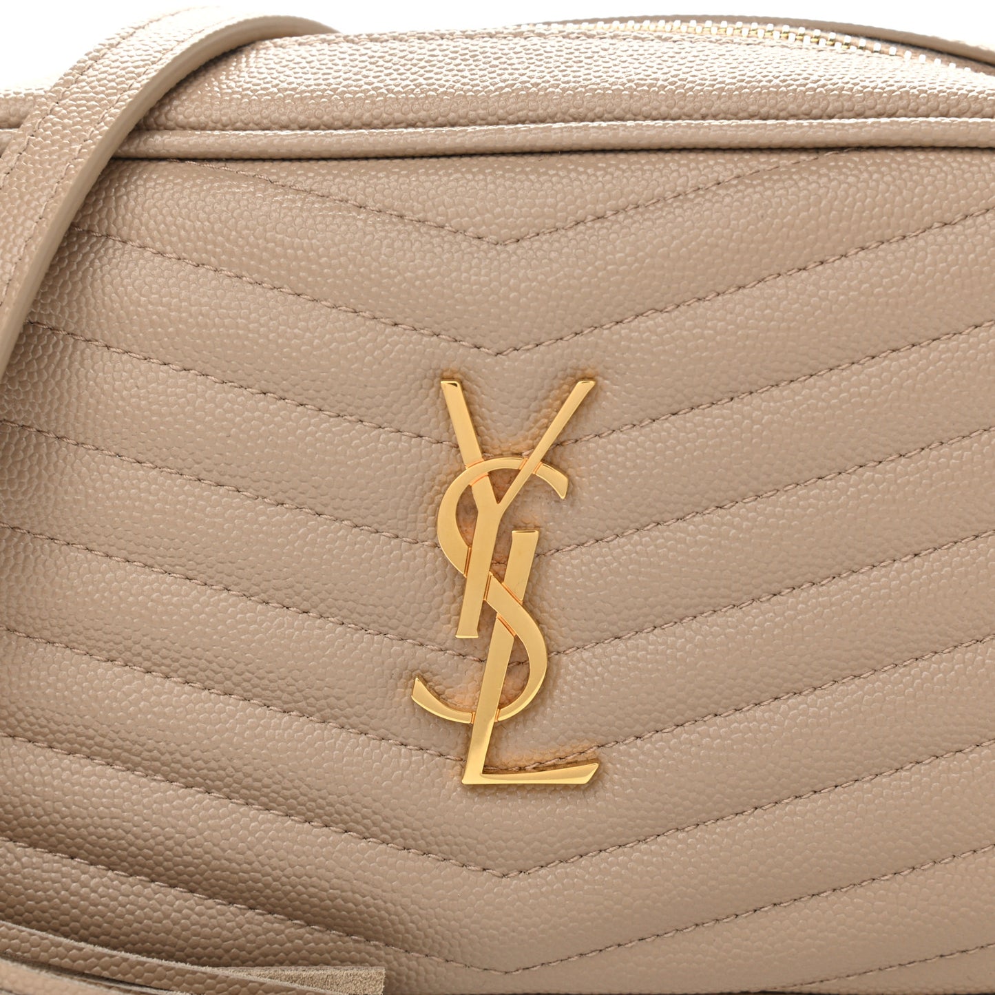 Grain De Poudre Matelasse Monogram Mini Lou Camera Bag Dark Beige