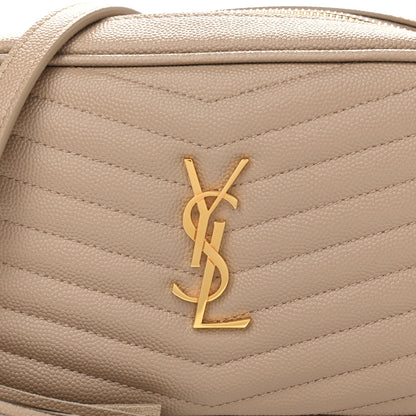 Saint Laurent Grain De Poudre Matelasse Monogram Mini Lou Camera Bag Dark Beige 8 of 10