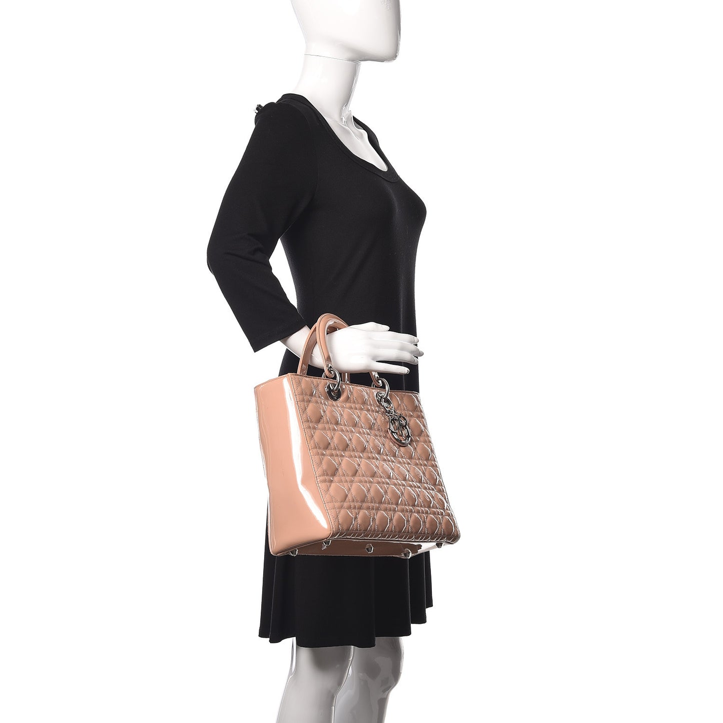 Patent Cannage Large Lady Dior Light Pink