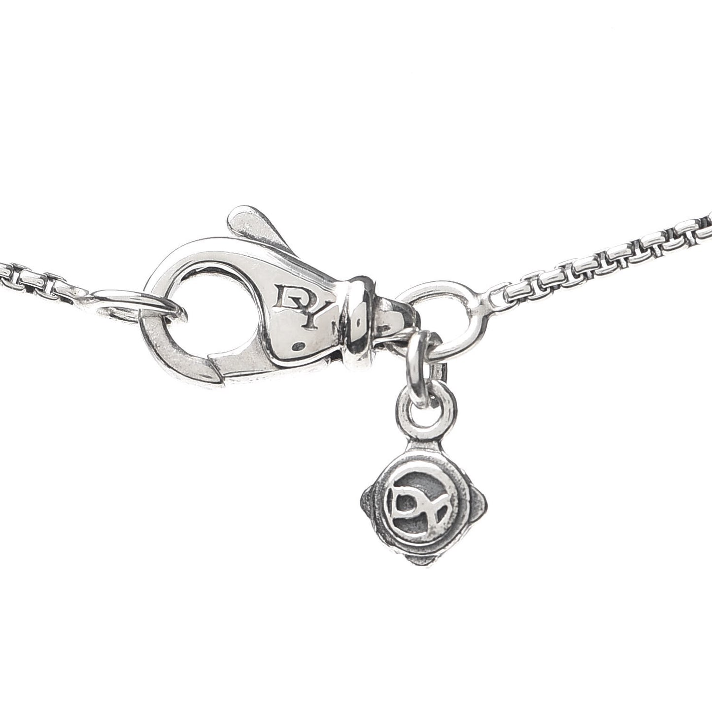 Sterling Silver Black Orchid 8mm Petite Chatelaine Pendant Necklace