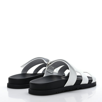 Hermes Calfskin Womens Chypre Sandals 40 White 4 of 9
