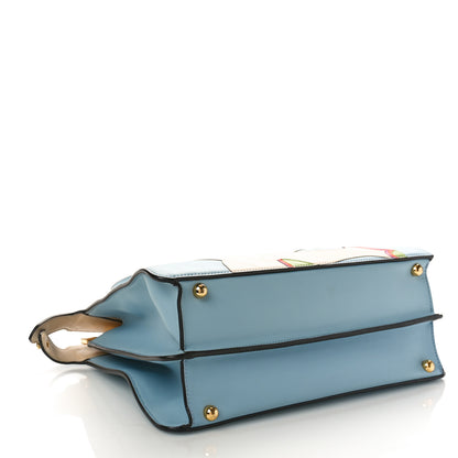 Fendi Vitello Seta Nappa Bi-Color Rainbow Girl Inlay Medium Peekaboo I SEE U Satchel Azzurro Baby Multicolor 4 of 9
