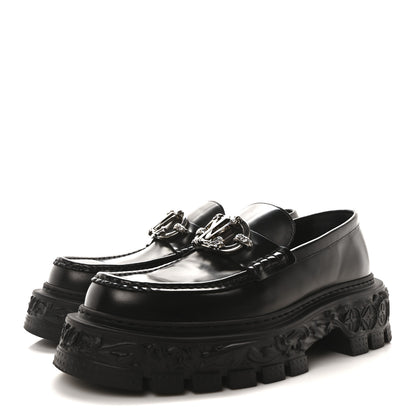 Louis Vuitton Calfskin Baroque Mens LV Loafers 9 Black 4 of 9