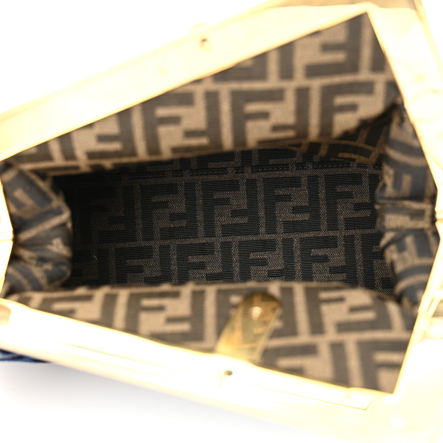 Denim Karligraphy Embroidered Medium Fendi First Blue