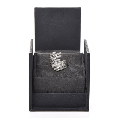 David Yurman Sterling Silver Diamond Willow Open Four Row Ring 49 5 6 of 6