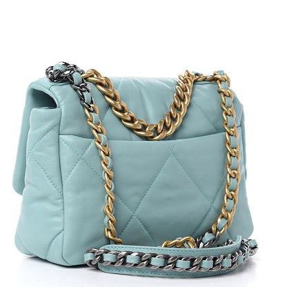 Chanel Lambskin Quilted Medium Chanel 19 Flap Light Blue 3 of 9