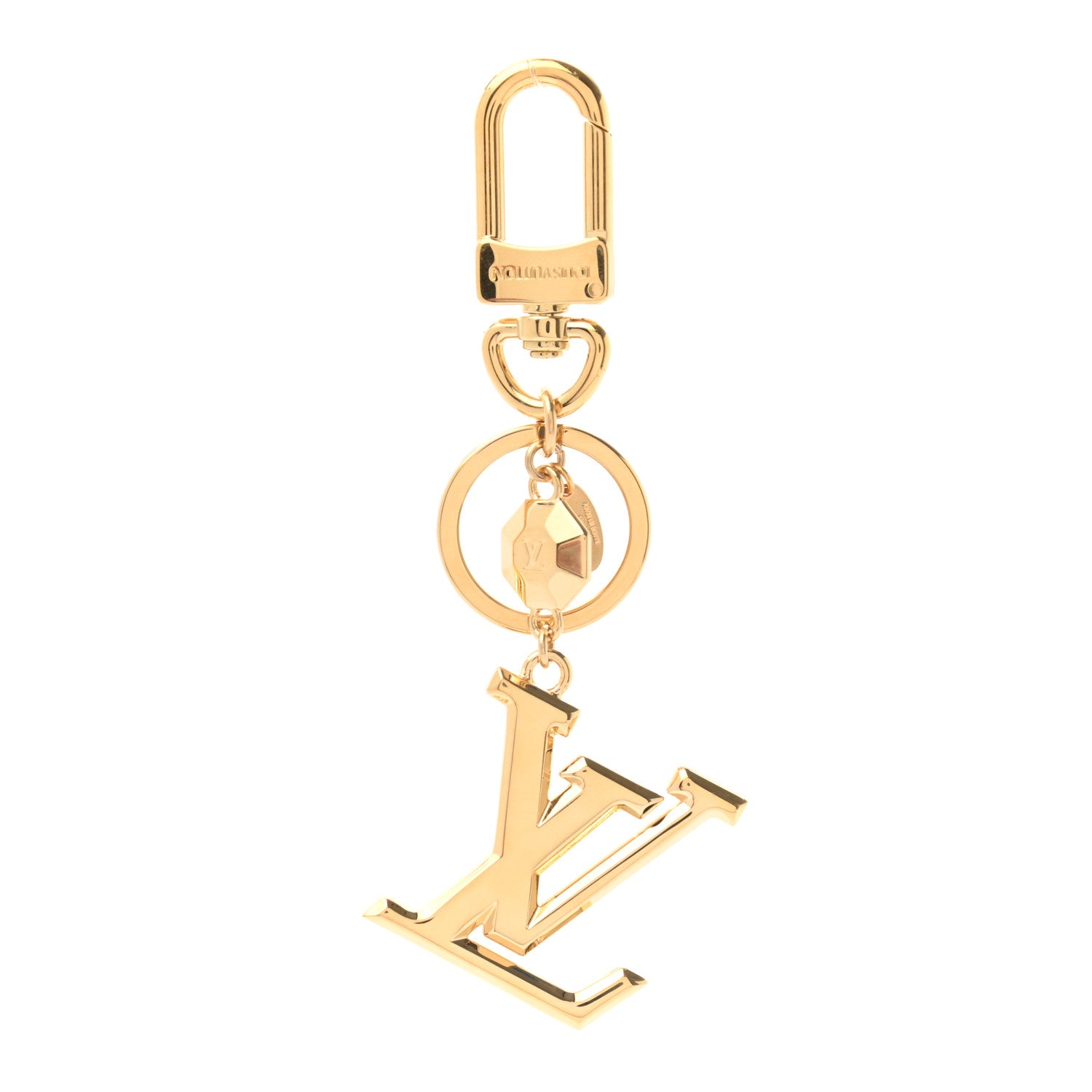 Louis Vuitton LV Facettes Bag Charm Key Holder Gold 1 of 5