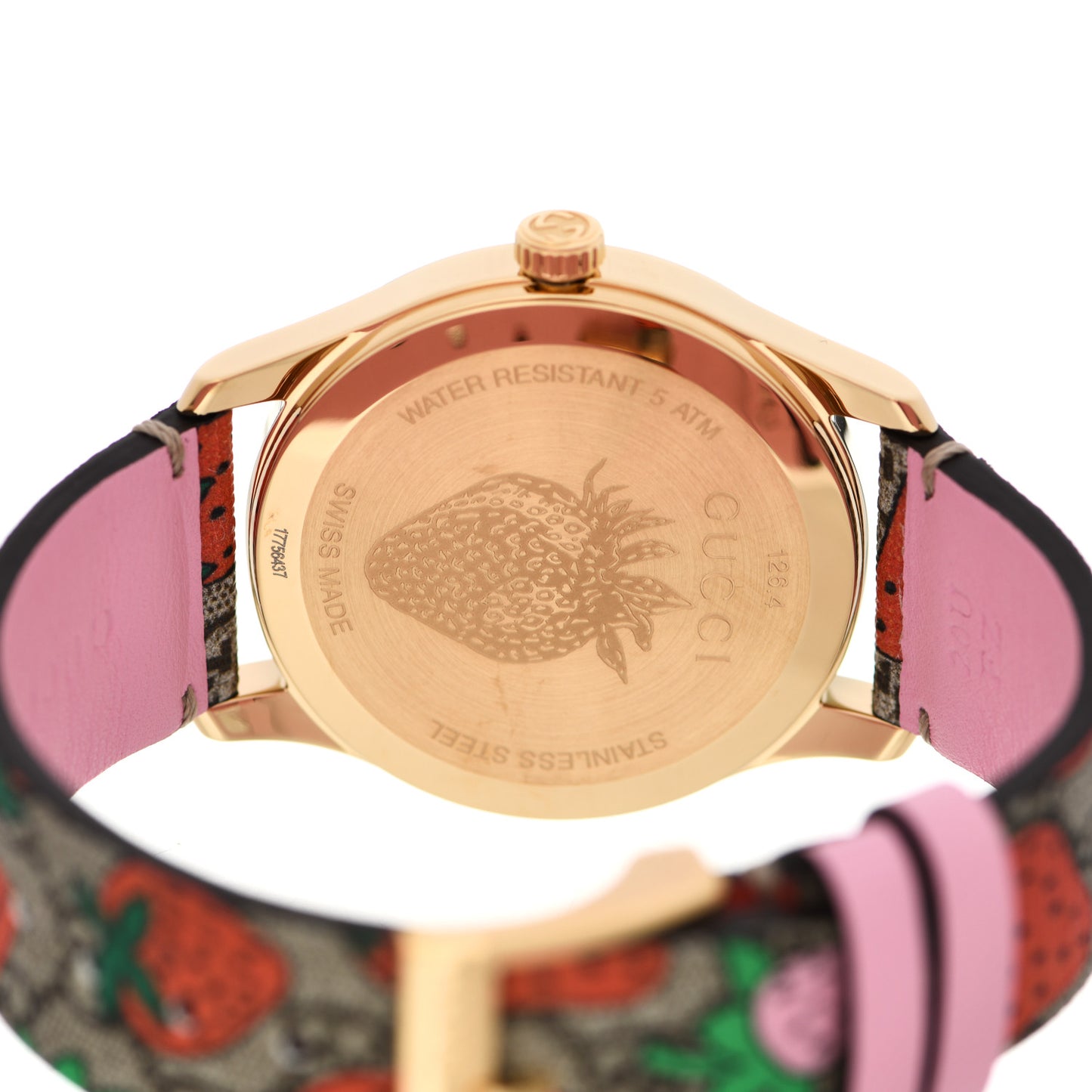 Stainless Steel Canvas 38mm G-Timeless GG Supreme Strawberry Quartz Watch Brown