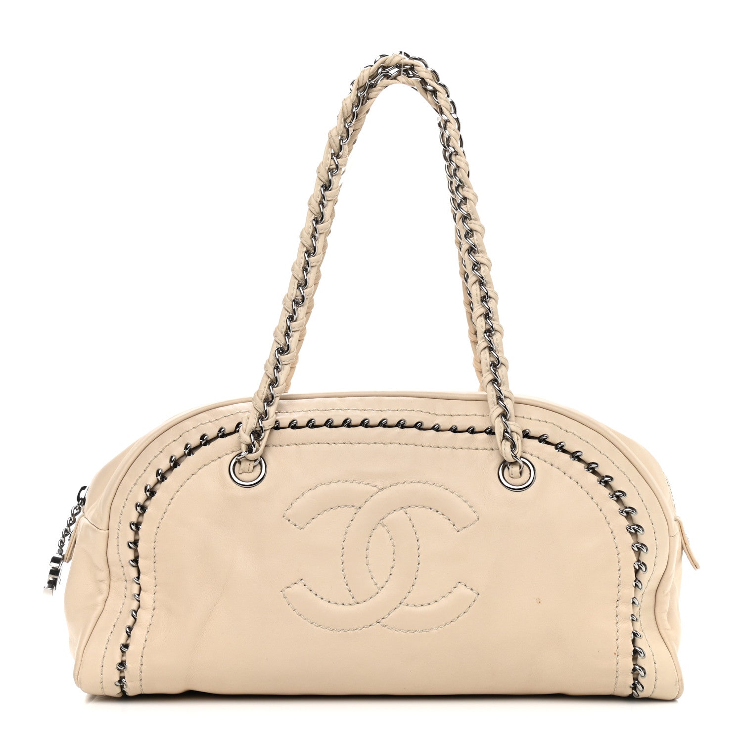 Chanel Smooth Calfskin Medium Luxe Ligne Bowler Light Beige 1 of 13