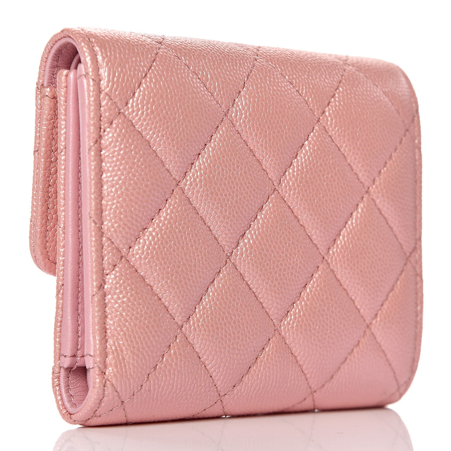 Chanel Iridescent Caviar Quilted Small Flap Wallet Rose Pink 3 of 9
