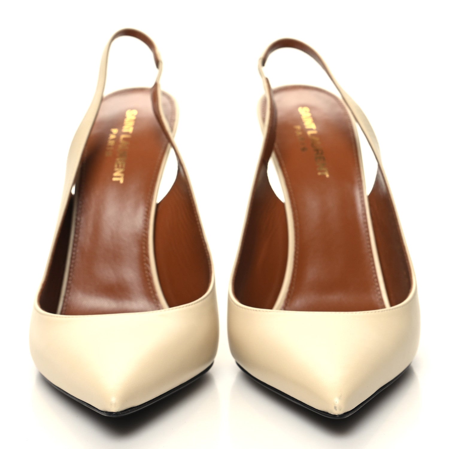 Saint Laurent Calfskin Opyum 110 Slingback Pumps 40 Real Beige 2 of 9