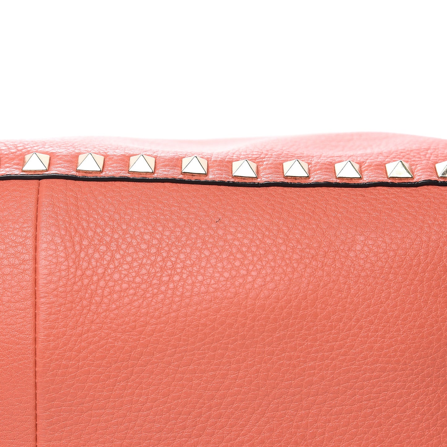 Pebbled Calfskin Medium Rockstud Reversible Tote Light Cuir Coral