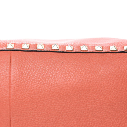 Valentino Garavani Pebbled Calfskin Medium Rockstud Reversible Tote Light Cuir Coral 15 of 18