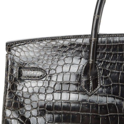 Hermes Shiny Porosus Crocodile Birkin 40 Graphite 9 of 45