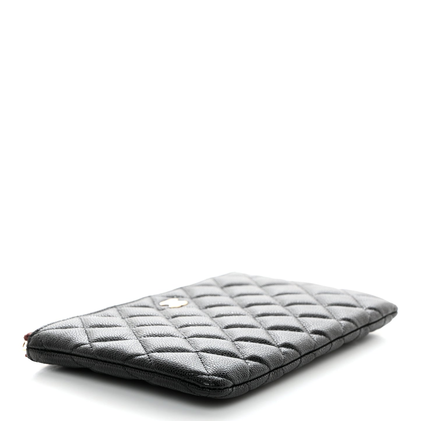 Caviar Quilted Small Zipped Pouch Black
