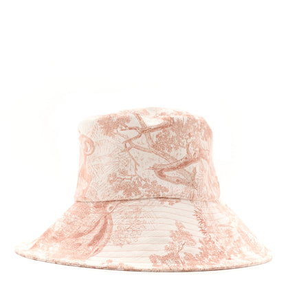 Christian Dior Cotton Dioriviera Toile De Jouy Bob Brim Bucket Hat 57 Rose 5 of 9