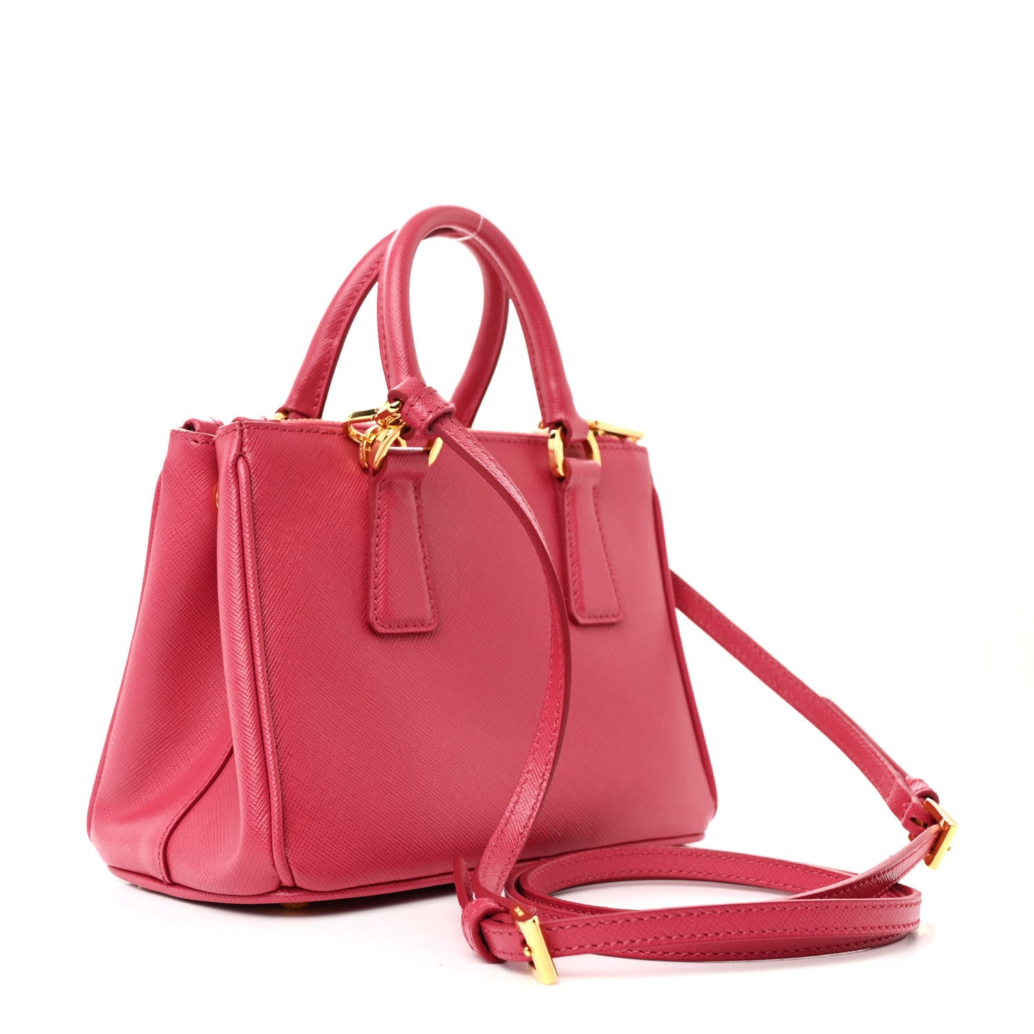 Prada Saffiano Lux Micro Galleria Double Zip Tote Peonia 3 of 11