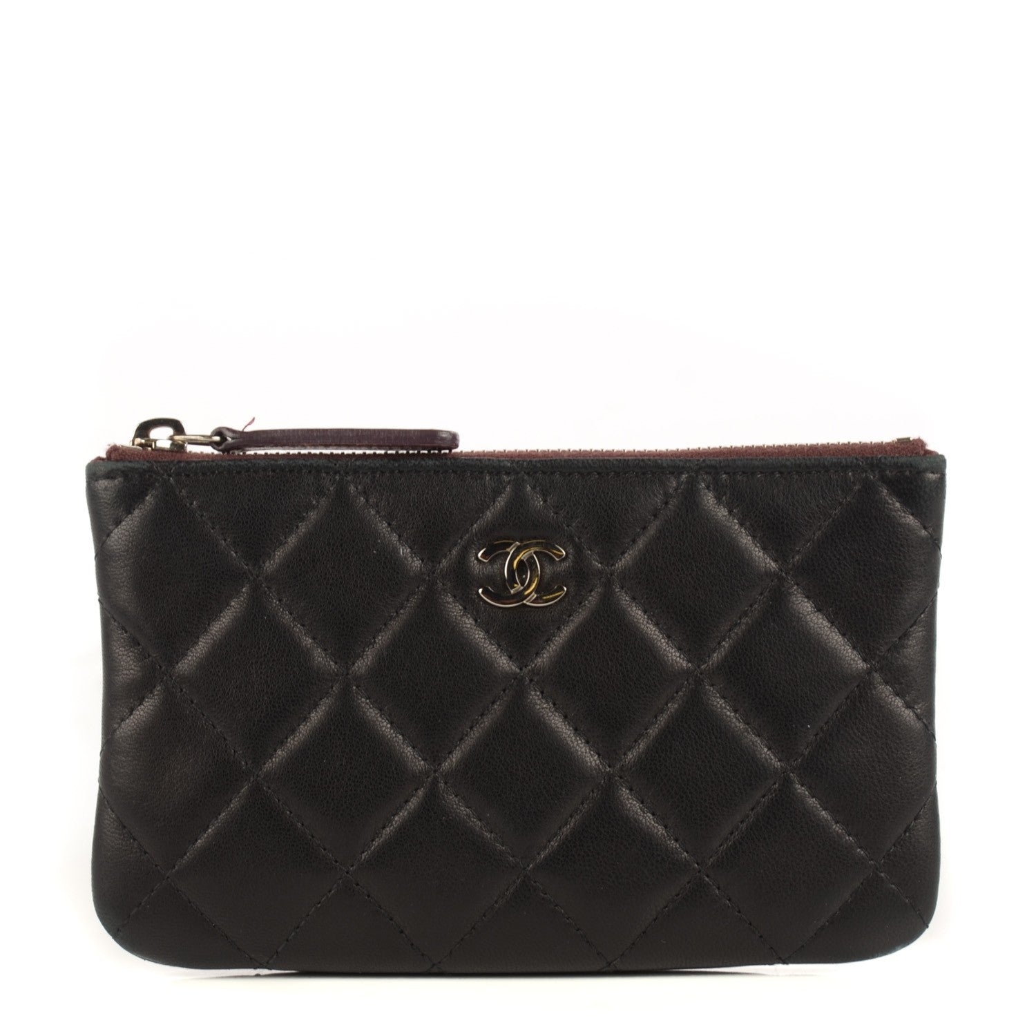 Chanel Lambskin Quilted Coin Purse Case Black 1 of 8