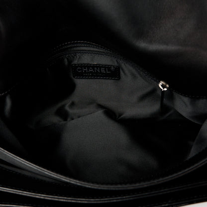 Chanel Patent Tweed Camellia Petals Large Flap Black 6 of 14