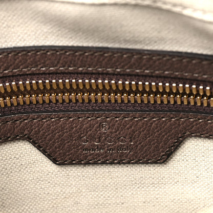 Gucci Monogram Jumbo GG Textured Dollar Calfskin Web Messenger Shoulder Bag Camel Ebony New Acero 6 of 9