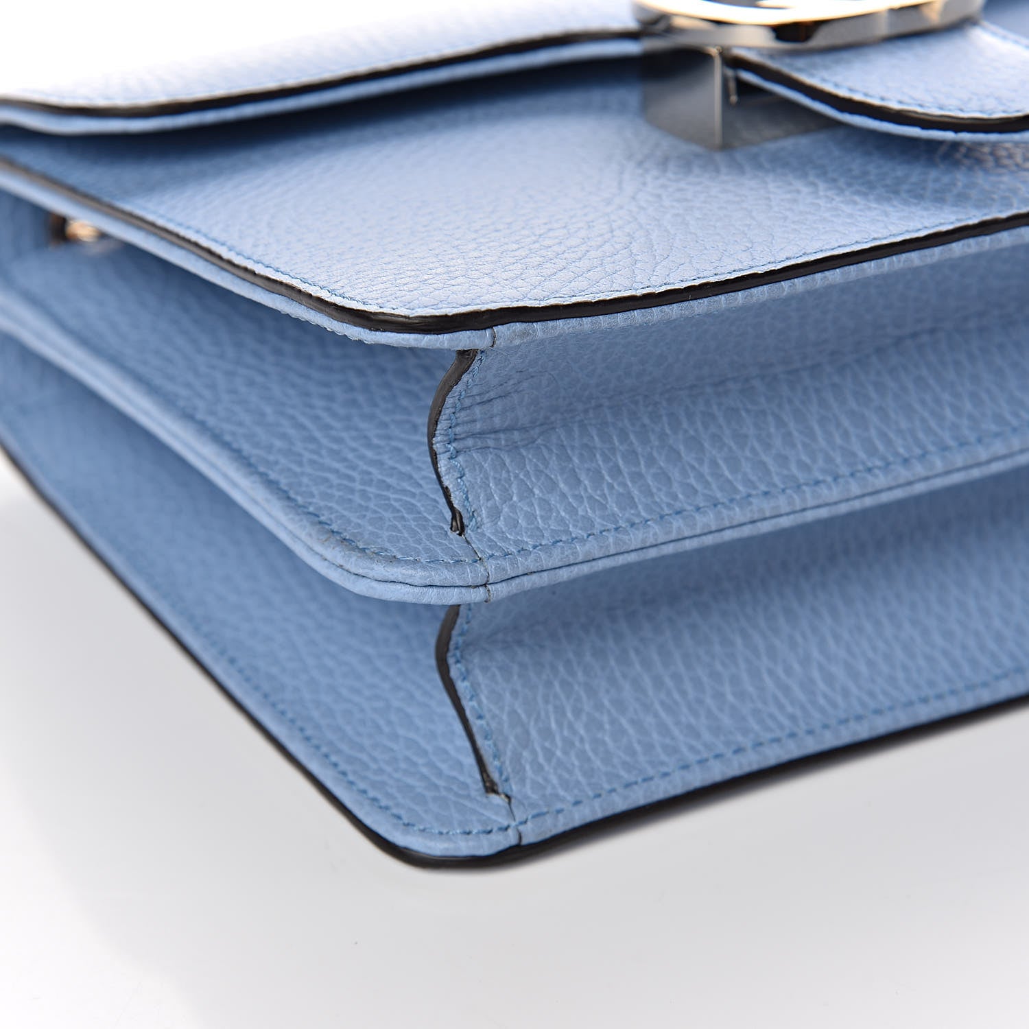 Gucci Dollar Calfskin Small Interlocking G Shoulder Bag Mineral Blue 8 of 10