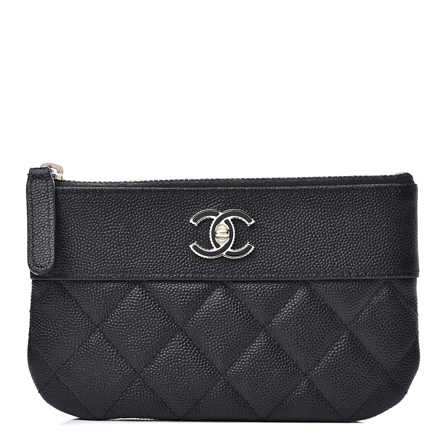 Chanel Caviar Quilted Small Vintage Mademoiselle Cosmetic Case Black 1 of 7